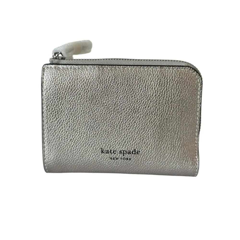Kate Spade ava metallic zip bifold wallet